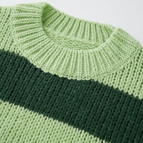 Women Y2K Striped Oversized Sweater Crewneck Long Sleeve Vintage Aesthetic Knit Pullover Tops Teens Cute Preppy Sweater thumbnail 6