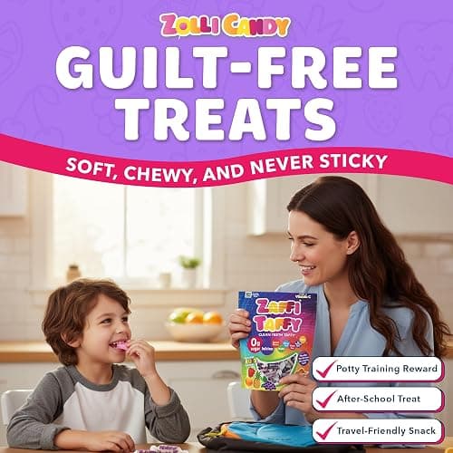Zaffi Taffy Sugar Free Candy - Dye Free, Keto & Diabetic-Friendly, Dentist-Approved Treats for Kids (Natural Fruit Flavor, 3 oz) thumbnail 5