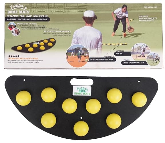 Fielder's Dome Mat – Baseball and Softball Bad Hop Training Equipment for Fielding Practice, Agility, Hand-Eye Coordination and Reaction Speed. Durable, Multi-Surface Compatible. 33.5" x 14" x 1.75" - Image 1