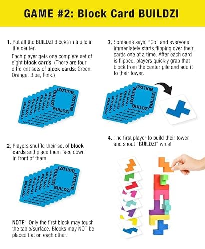 BUILDZI by TENZI - The Fast Stacking Building Block Game for The Whole Family - 2 to 4 Players Ages 6 to 96 - Plus Fun Party Games for up to 8 Players thumbnail 7