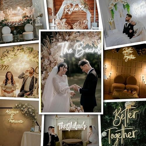Insegna al Neon LED Neon Personalizzabile Scritte led Decorazione Parete Scritta Luminosa Personalizzata per Feste Compleanno Matrimoni Negozi Bar Luce Notturna(25-152 cm) thumbnail 4