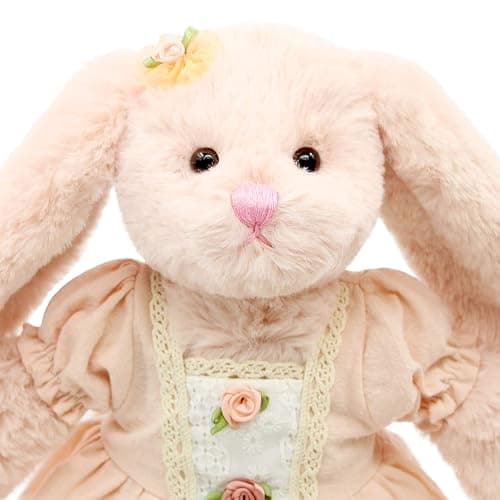 oits cute Small Soft Stuffed Animal Bunny Rabbit Plush Toy for Baby Girls 15inch (Pink Rabbit Wearing Pink Vintage Dress) thumbnail 6