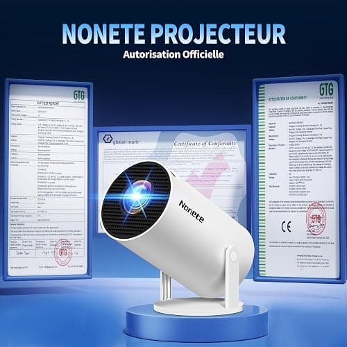 [App Intégrée & 2026 Upgraded] Vidéoprojecteur 4K 1080P FHD Projecteur avec WiFi 6 Et Bluetooth 5.2 Supporte Auto Keystone 270° Rotation Compatibile avec HDMI/TV Stick/Memory Stick/PC, Blan thumbnail 3