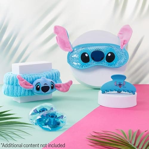 Disney Stitch Beauty Accessories Set with Cooling Eye Mask Gel Eye Pads Fluffy Skincare Headband Hair Claw Clip Relaxing Beauty Gifts for Women (Blue) thumbnail 3