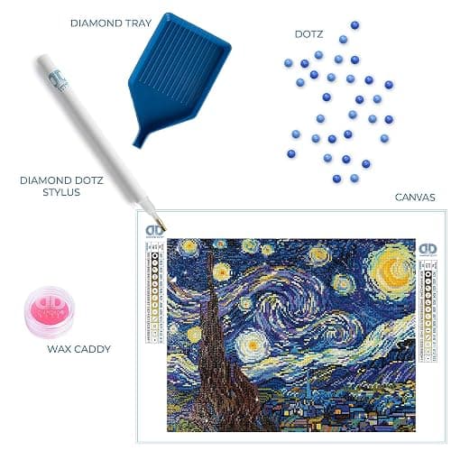 DIAMOND DOTZ Starry Night (Van Gogh) Diamond Painting Kits for Adults - Diamond Art Kits a Relaxing Creative Craft Kit with Dotz Gems 16x20 thumbnail 4
