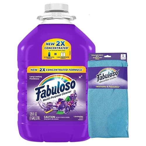 Fabuloso Multi-Purpose Cleaner 2x Concentrated Formula - 128 fl oz | 1 Gallon - Cleaner Cloth - Colors & Packaging May Vary - Image 1