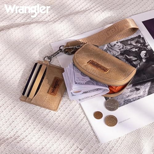Wrangler KeyChain Wallet Wristlet Wallets for Women Dual Pouch Wristlet Rfid Blocking Credit Card Holder Wallet thumbnail 5