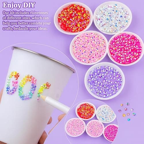 KCZ 30000pcs Resin Jelly Rhinestones – 3mm Mixed-Color Flatback Gems for Bedazzling, Diamond Art, Nail Art, Shoes, Crafts & DIY Projects thumbnail 3