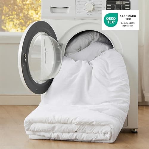 Bedsure Queen Size Comforter Set, White Soft Prewashed Bedding for All Seasons, 3 Pieces GentleSoft™ Warm Down Alternative Bed Set, 1 Lightweight Comforter (90"x90") and 2 Pillowcases (20"x26") thumbnail 5