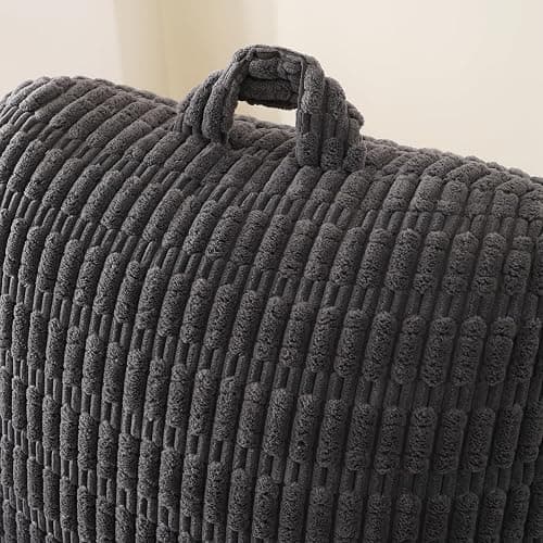 PAJEO Reading Pillow for Sitting in Bed, Large Backrest Reading Pillow with Arm Rest,Back-Rest Support Cushion for Sit Up on Couch, Sofa, and Floor, Dorm Essentials (Grey Corduroy, Large(19")) thumbnail 9