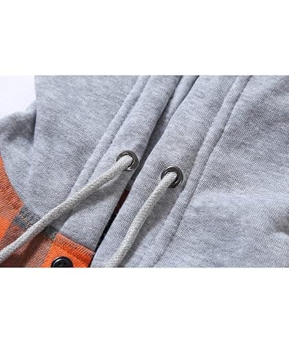 SCODI Mens Flannel Hoodie Shirt Casual Button Down Plaid Jacket Shirts Stylish Long Sleeve Shirts with Pocket thumbnail 6