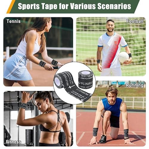 24 Pcs Christian Cross Athletic Tape 2 Inx15 Ft Cross Wrist Tape Baseball Wrist Tape Elastic Self Adhesive Bandage Wrap Bible Verse Sport Tape for Trainers Gymnastic Baseball Soccer Athlete Injury Use thumbnail 6