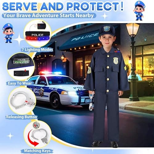 IVENRXIU Kids Dress Up Clothes,4 In 1 Role Play Costumes for kids Ages 3–8 | Includes Police, Doctor,Fireman,Engineer for kids Career Pretend Play Toys For Party,Halloween Christmas Birthday Gifts thumbnail 5