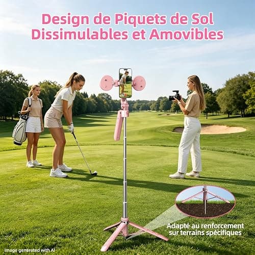 Rose Magnétique Automatique Visage Suivi Trépied avec Lumière, 180 cm Trépied Rotatif à 360° pour Smartphone, Aucune Application Requise pour Les Diffusions en Direct et Les Enregistrements Vidéo thumbnail 5