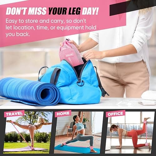 KUZARO Ankle Resistance Bands with Cuffs, Ankle Weights Bands for Working Out, Women Leg and Glutes Workout Equipment, Exercise Bands for Kickbacks, Butt and Booty Trainer, Home Gym Fitness Equipment thumbnail 8