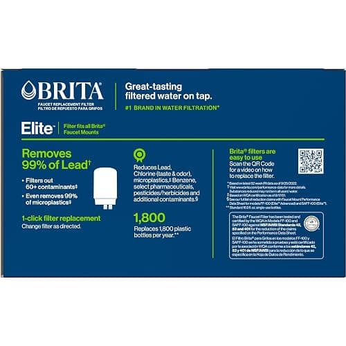 Brita Replacement Water Filter for Faucet Mount, Removes 99% of Lead, Sink Filtration System, Chrome, 3 Count thumbnail 10