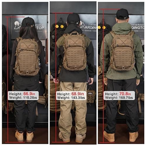 Mardingtop Small Military Tactical Backpack for Men,25L Molle Cordura Backpack for Hiking,Camping,Rucking thumbnail 7