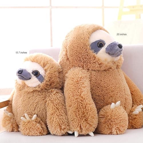 Winsterch Large Sloth Stuffed Animal,Kids Fluffy Stuffed Sloth Teddy Bear Birthday, Big Plush Sloth Gifts for Boys and Girls Sloth Toy (20 Inches, Brown) thumbnail 5