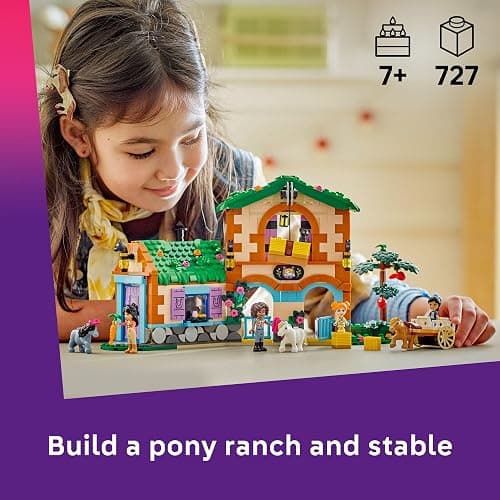 LEGO Friends Pony Ranch & Stable Pretend Play Building Toy - Playset with 3 Horse Toys for Creative Storytelling - Birthday Gift Idea for Girls & Boys, Ages 7+ Who Love Horse Stuff - 42654 thumbnail 2