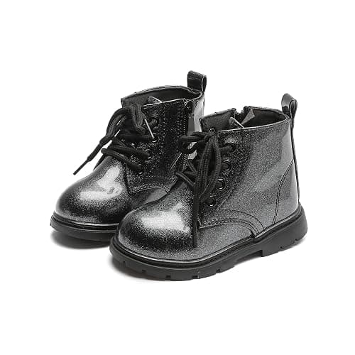 Komfyea Cute Children Boots Floral Print Girl Lace Up Boots （Toddler/Little Kids - Image 1