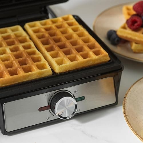Salter Waffle Maker Machine – Non-Stick Dual Waffle Iron Plates, Deep Fill Belgian & American Waffle Machine, Adjustable Temperature Control, Cool Touch Handle, Savoury Snacks & Desserts, 1600W thumbnail 6