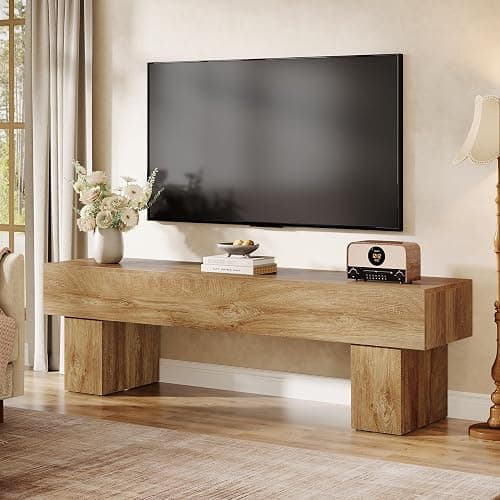 Tribesigns 63" TV Stand, Farmhouse Entertainment Center, Low TV Console Table for Living Room, Long Media Console Television Stands for 55/60/65 Inch TV thumbnail 3