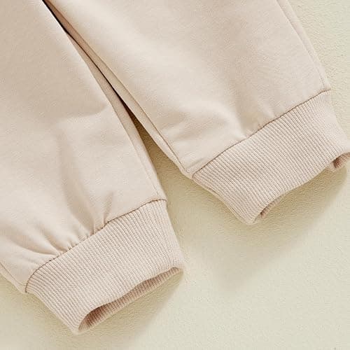 Kupretty Toddler Baby Girl Fall Winter Clothes Embroidered Letter Graphic Crewneck Sweatshirt + Joggers Pants Outfits Set thumbnail 6