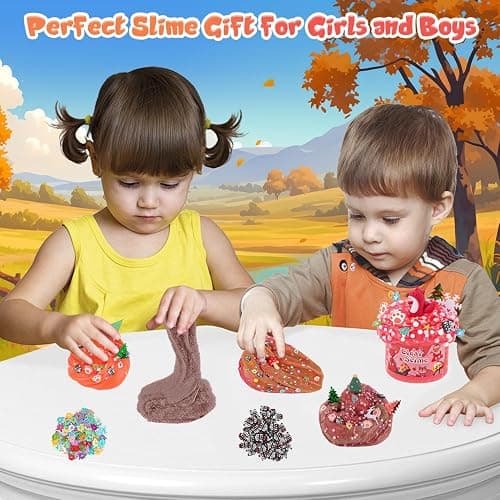 LAWOHO 6 Packs Forest Slime Kit - Clear, Butter, Cloud Slime Making Kit, Slimes for Kids with Animal Add-ins, 360ml Slimes Kits for Boys & Girls Birthday Halloween Christmas Easter Gifts Party Favors thumbnail 8