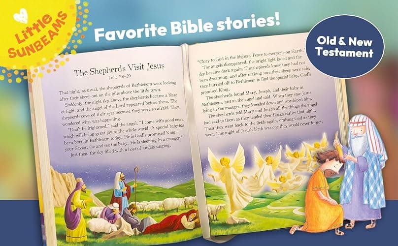 365 Bible Stories and Prayers Padded Treasury - Gift for Easter, Christmas, Communions, Baptism, Birthdays (Little Sunbeams) thumbnail 3