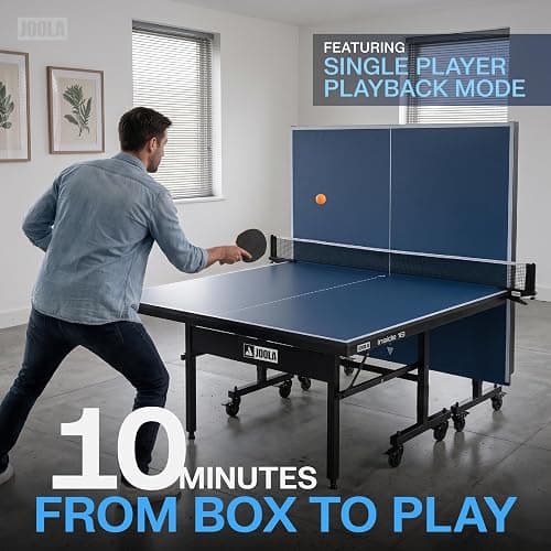 JOOLA Inside Professional MDF Indoor Ping Pong Table with Quick Clamp Table Tennis Net and Post Set - 10 Minute Easy Assembly - Tournament Quality - Foldable with Single Player Playback Mode thumbnail 3