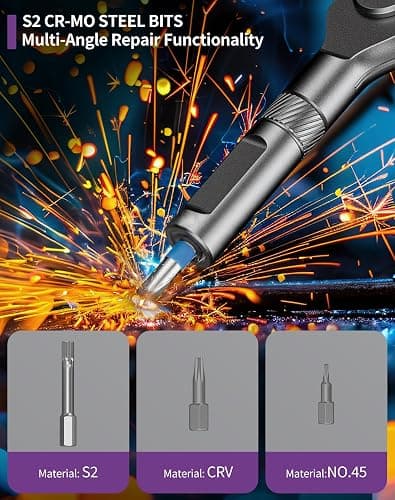 32 in 1 Magnetic Screwdriver Set, Ratchet Screwdriver Set, DIY Combination Flexible Shaft, Detachable T Ratchet Handle, Magnetic S2 Steel Bits, for Furniture, Precision Electrical Appliance Repair thumbnail 6