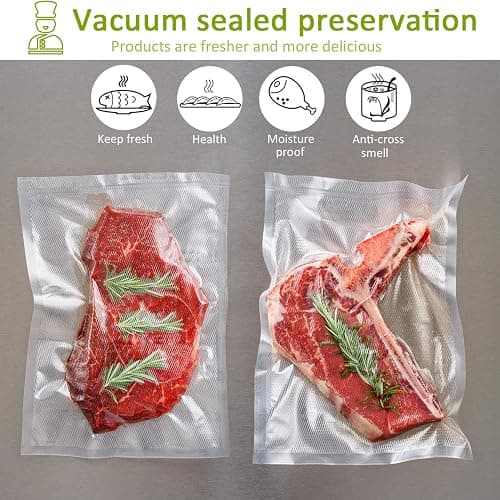 POTANE 6 Pack 11"x20'(3Rolls) and 8"x20' (3Rolls)Thickened Vacuum Sealer Bags , Smell-Proof, Puncture Prevention, Heavy duty for POTANE, Food Saver, Great for Vacuum storage,Meal Prep or Sous Vide thumbnail 7