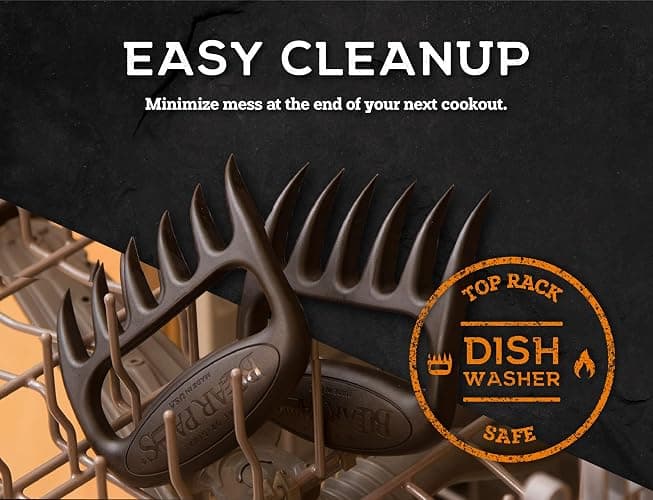 Bear Paws Meat Claws - The Original Meat Shredder Claws for Pulled Pork, USA Made - Easily Lift, Shred, Pull and Serve Pork, Chicken, Brisket and Turkey - Gift for Dad on Christmas! (Black) thumbnail 6