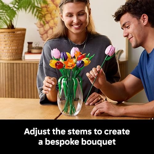LEGO Botanicals Tulip Bouquet Building Set for Adults - Gift for Birthdays - Bedroom, Book Shelf & Office Decor for Women & Men, Ages 18+ - Artificial Flowers Crafting Kit - 11501 thumbnail 5