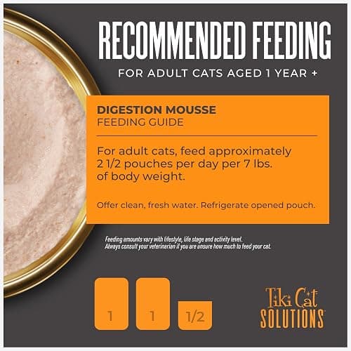 Tiki Cat Solutions Mousse Multipack Wet Cat Food, Digestion, Chicken & Egg, 2.4 oz. Pouch (12 Pack) thumbnail 7