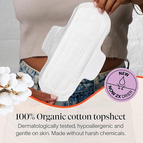 Cora 100% Organic Cotton Topsheet Pads (36 Regular Pads) thumbnail 2