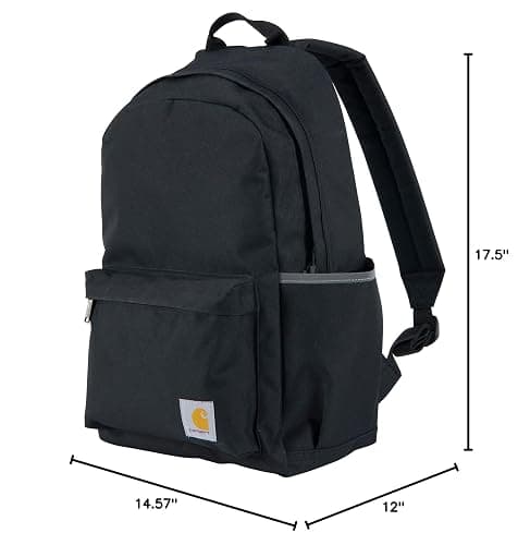 Carhartt 21L Classic Laptop Backpack, Water-Resistant Pack W/ 15" Laptop Sleeve and Organizational Compartments, PFAS Free, Black thumbnail 3