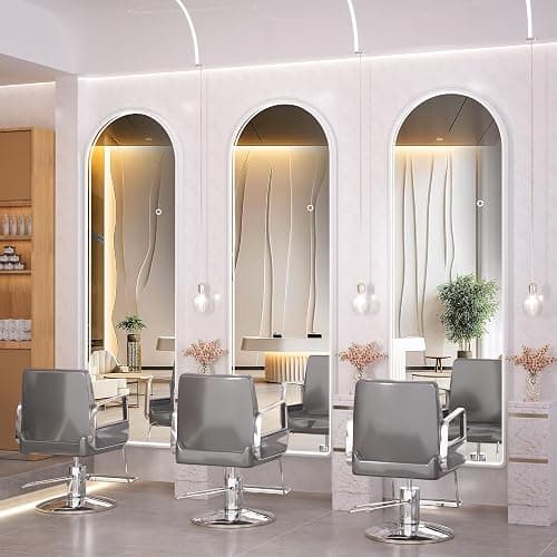 Hasipu 55" X 18" Full Length Mirror with Lights, White Frame Arch Led Mirror Full Length and 3 Colors Temperatures & Brightness Adjustable,Light Up Mirror Full Body for Bedroom Cloakroom Living Room thumbnail 7