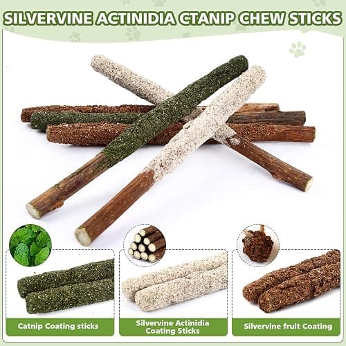 WOUSEDO 27 Pack Catnip Chew Toys for Cats,Cotton Sisal Rope Toys,Cat Natural Silvervine Sticks,for Cat Teeth Cleaning and Dental Care,Interactive Toy for Bored Indoor Cats thumbnail 5