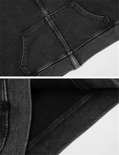 Aelfric Eden Hoodies Washed Solid Zip Up Hoodie Casual Cropped Hooded Sweatshirt Long Sleeve Zipper Pullover Streetwear thumbnail 5