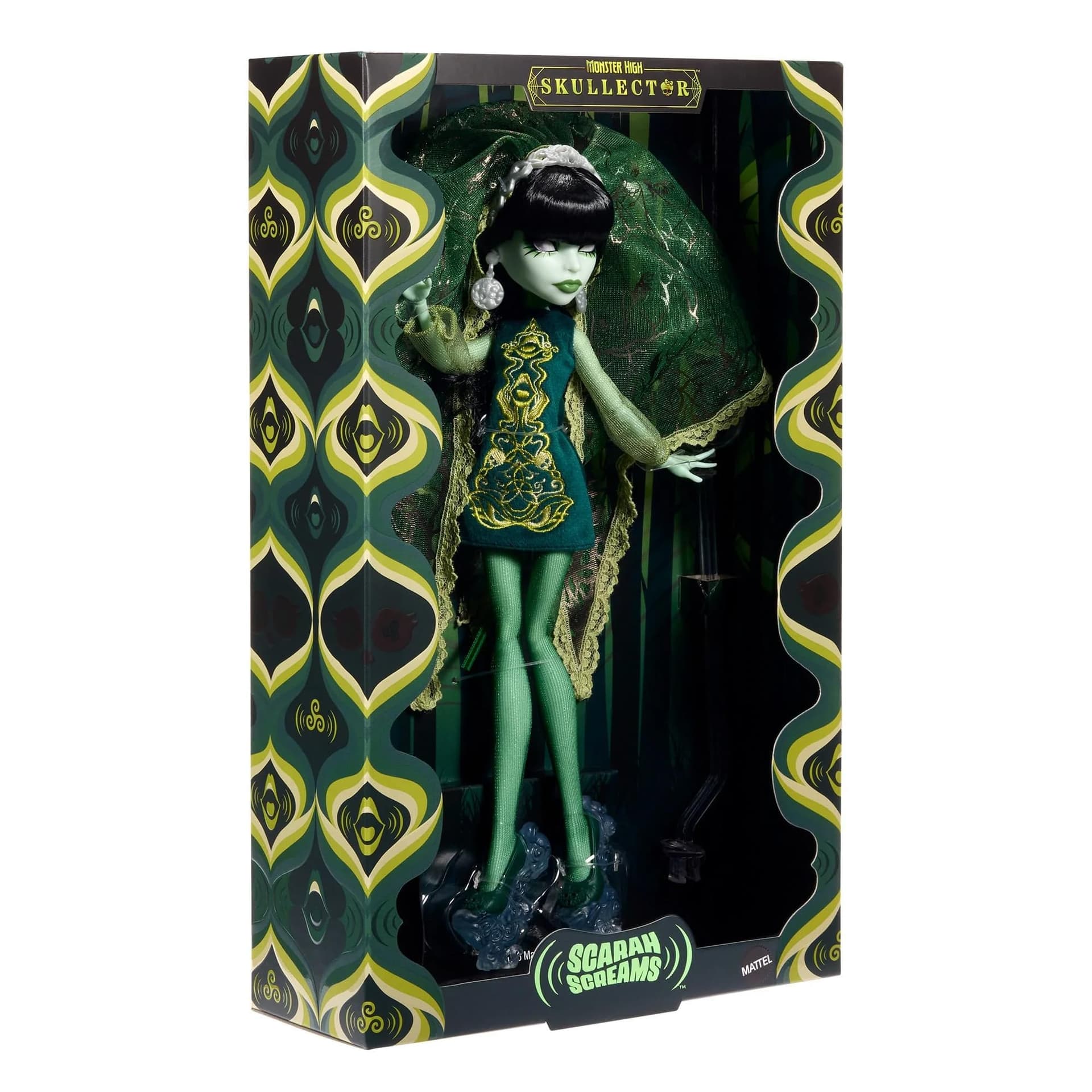 Monster High Skullector Scarah Screams Fang Club Doll 60s Style Collectible thumbnail 8