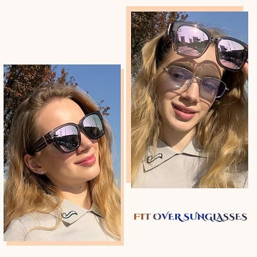 LVIOE 2 Pack Polarized Fit Over Sunglasses for Women Men Oversized Square Over Glasses Sunglasses with UV Protection LS7511 thumbnail 2
