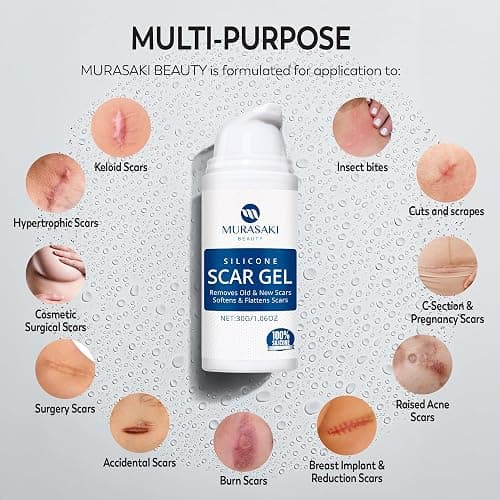 100% Silicone Scar Gel Scar Cream - Advanced Scar Gel for Surgical Scars, C-Section, Stretch Marks, Acne, Injury, Burns, Keloids, Old and New Scars 1.06oz(30g) (Maximum Strength 100% Silicone) thumbnail 4