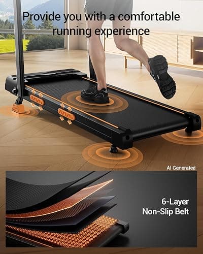 16% Incline Walking Pad Treadmill, 3-in-1 Under Desk Treadmill with Handles | Foldable, Compact, Portable Treadmills for Home Small, 2.5HP Quiet Brushless, 330 LBS Capacity, Home Office, LED Display thumbnail 8