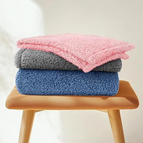 Luciphia Premium Fleece Pet Blanket for Small Medium Dogs Puppy Soft Sherpa Calming Cat Throw Blankets(Pink,30x20 inches) thumbnail 7