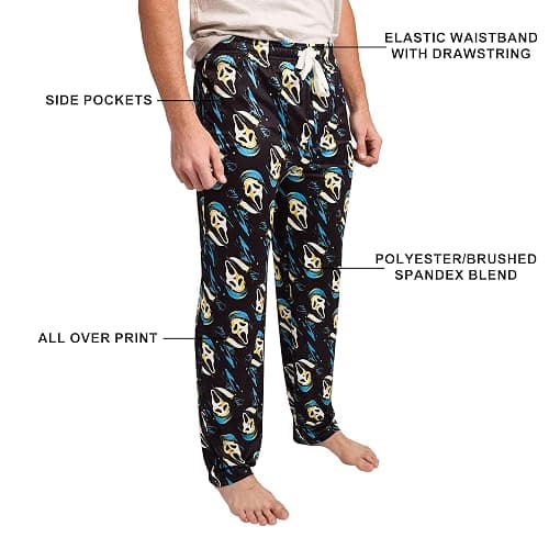 Bioworld Ghostface Repeat Print Men's Black Sleep Pajama Pants thumbnail 5
