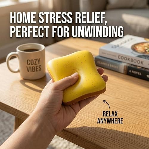 Slow Rising Squishy Butter Bread Squishy, Sensory Fidget Toys for Adults & Teens ADHD Anxiety Relief, Realistic Bread Squishies with Butter Scent, Fun Party Favors & Stocking Stuffers Gift (Yellow) thumbnail 6