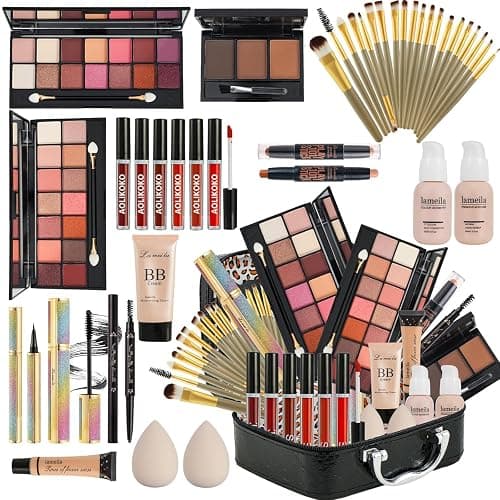 All in One Makeup Kit for Women Full Kit,Makeup Set for Women, Includes Eyeshadow Palette/Foundation/lip gloss/Eyeliner/Mascara/makeup Brush,Makeup Gift Set for Christmas & Birthday&Holiday&Everyday. - Image 1