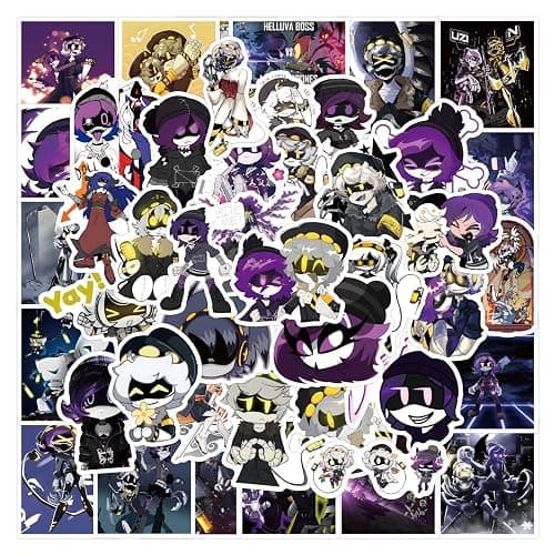 110PCS Murd Dro Stickers, Comic Cartoon Anime Stickers Pack for Water Bottle Laptops Guitar Phones, Vinyl Waterproof Murder Uzi N J V Doll Tessa Decals for Teens Adults - Image 1