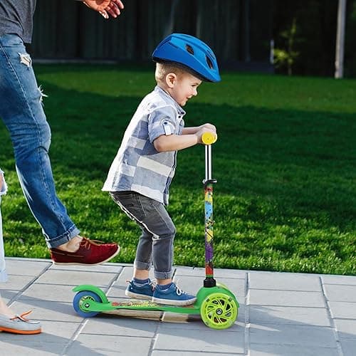 Scooter for Kids Ages 3-5 - Extra Wide Deck & Light Up Wheels, Self Balancing Kids Toys for Boys & Girls, Choose Your Favorite Character - TMNT thumbnail 10